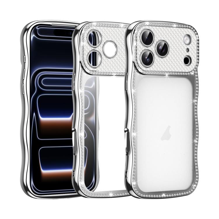 Wave Twisting Star Diamond Shockproof Electroplate TPU Phone Case, For iPhone 17 Pro Max, For iPhone 17 Pro, For iPhone 17, For iPhone 16 Pro Max
