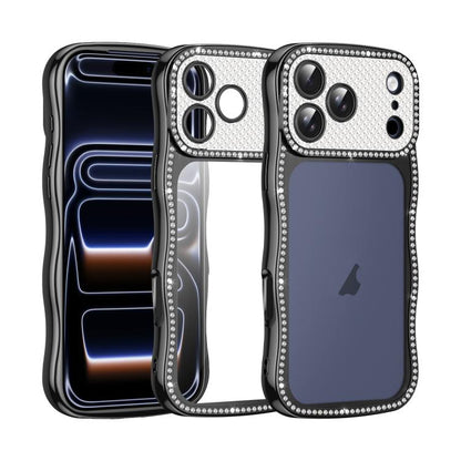 Wave Twisting Star Diamond Shockproof Electroplate TPU Phone Case, For iPhone 17 Pro Max, For iPhone 17 Pro, For iPhone 17, For iPhone 16 Pro Max