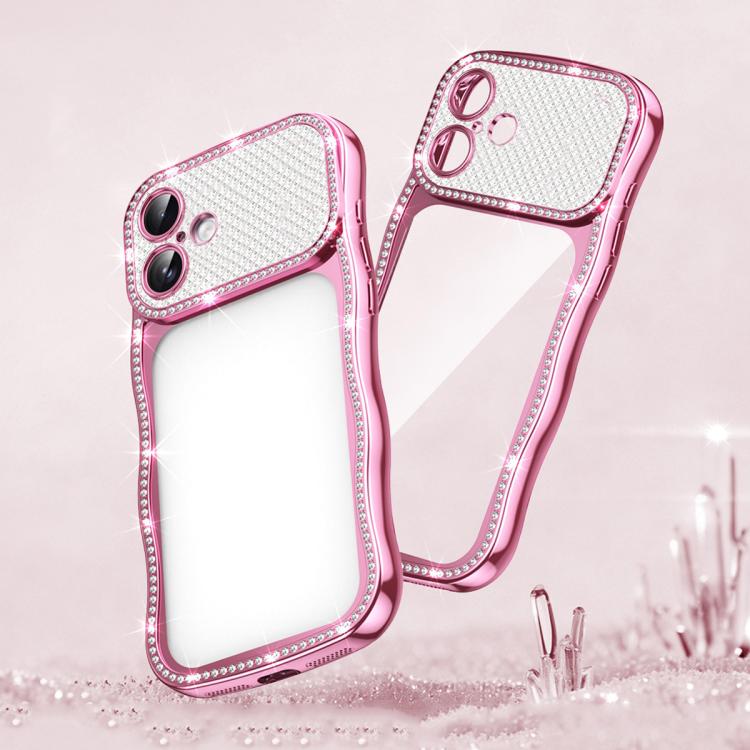 Wave Twisting Star Diamond Shockproof Electroplate TPU Phone Case, For iPhone 17 Pro Max, For iPhone 17 Pro, For iPhone 17, For iPhone 16 Pro Max