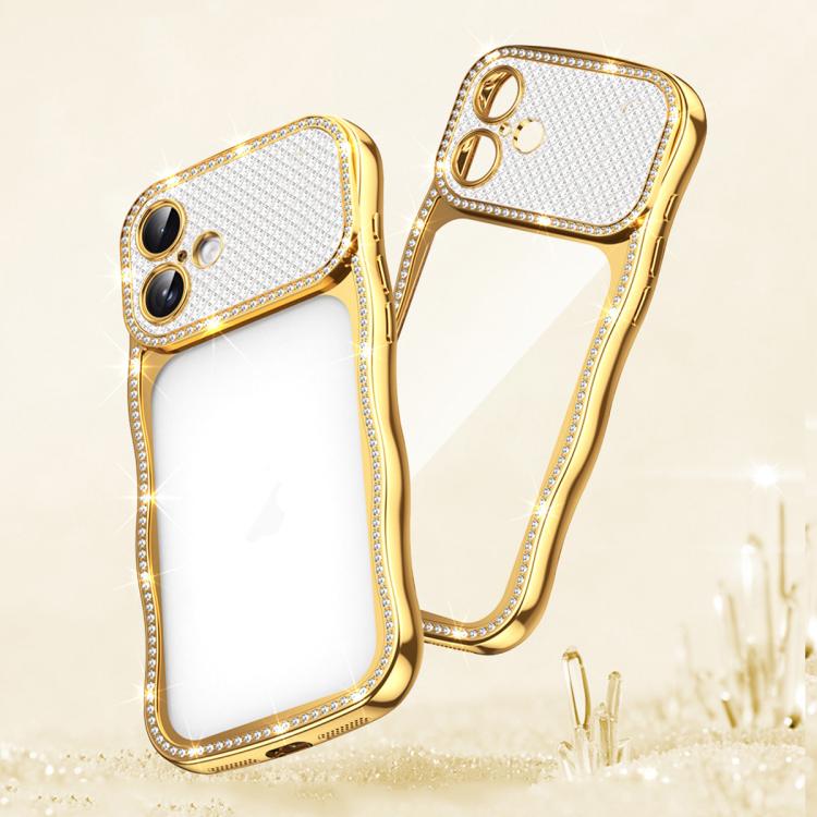 Wave Twisting Star Diamond Shockproof Electroplate TPU Phone Case, For iPhone 17 Pro Max, For iPhone 17 Pro, For iPhone 17, For iPhone 16 Pro Max