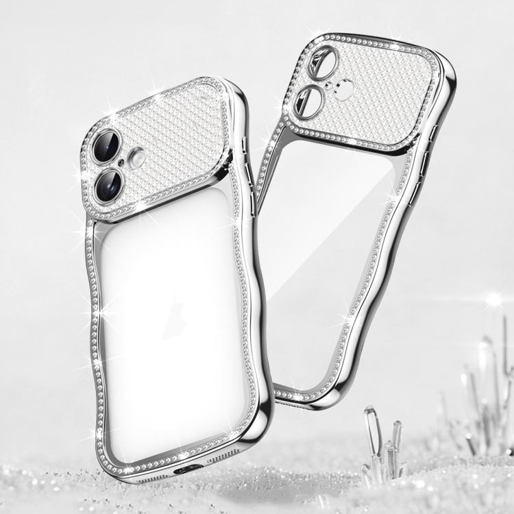 Wave Twisting Star Diamond Shockproof Electroplate TPU Phone Case, For iPhone 17 Pro Max, For iPhone 17 Pro, For iPhone 17, For iPhone 16 Pro Max