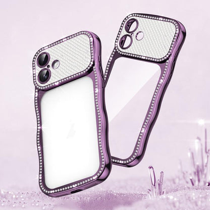 Wave Twisting Star Diamond Shockproof Electroplate TPU Phone Case, For iPhone 17 Pro Max, For iPhone 17 Pro, For iPhone 17, For iPhone 16 Pro Max