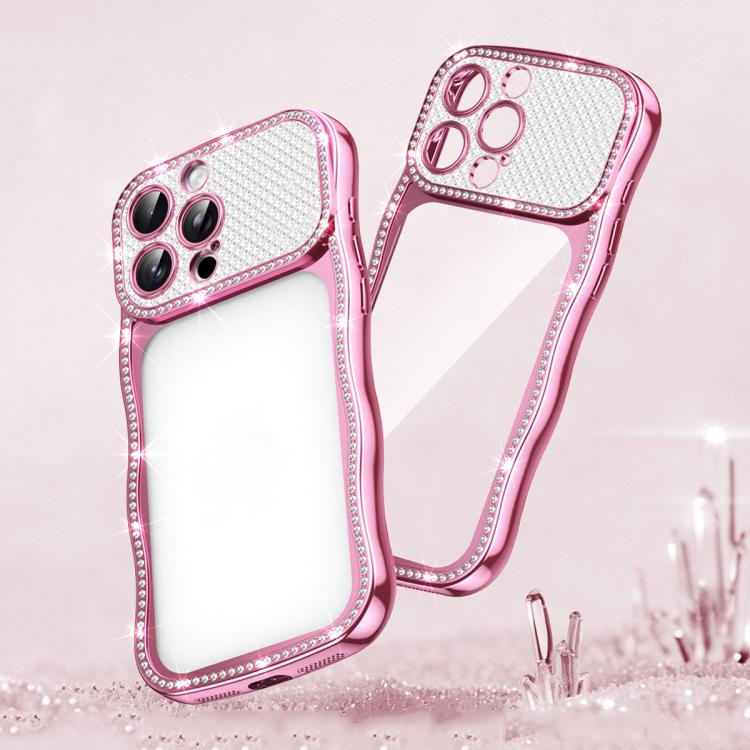 Wave Twisting Star Diamond Shockproof Electroplate TPU Phone Case, For iPhone 17 Pro Max, For iPhone 17 Pro, For iPhone 17, For iPhone 16 Pro Max