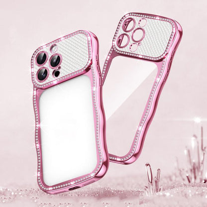Wave Twisting Star Diamond Shockproof Electroplate TPU Phone Case, For iPhone 17 Pro Max, For iPhone 17 Pro, For iPhone 17, For iPhone 16 Pro Max