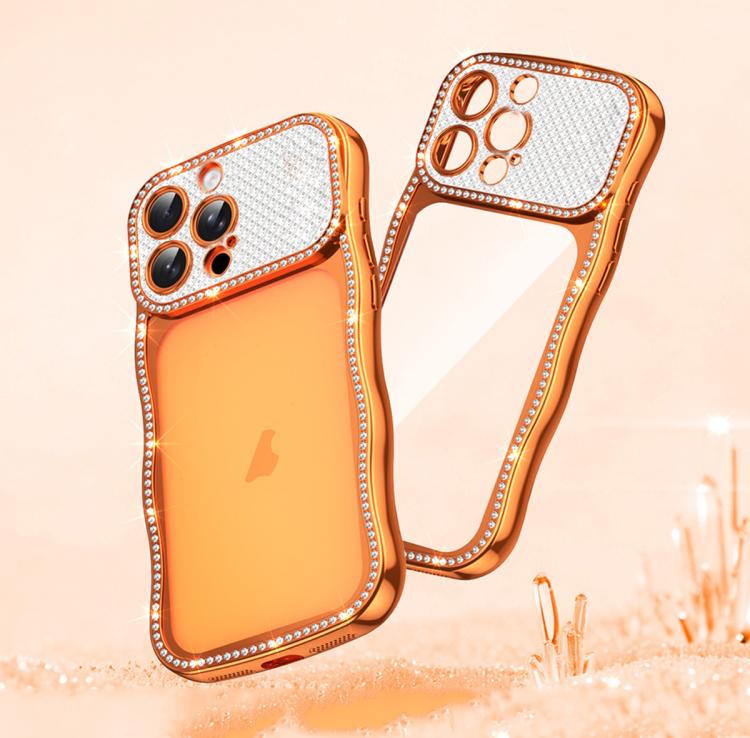 Wave Twisting Star Diamond Shockproof Electroplate TPU Phone Case, For iPhone 17 Pro Max, For iPhone 17 Pro, For iPhone 17, For iPhone 16 Pro Max