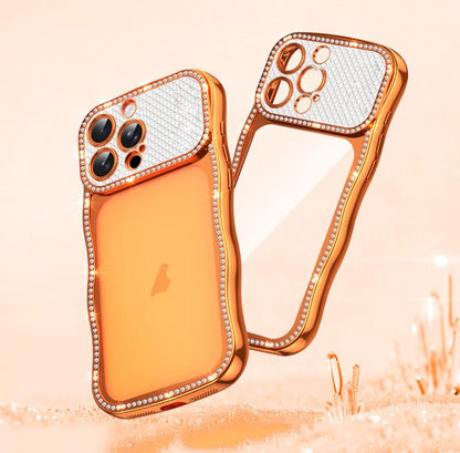 Wave Twisting Star Diamond Shockproof Electroplate TPU Phone Case, For iPhone 17 Pro Max, For iPhone 17 Pro, For iPhone 17, For iPhone 16 Pro Max