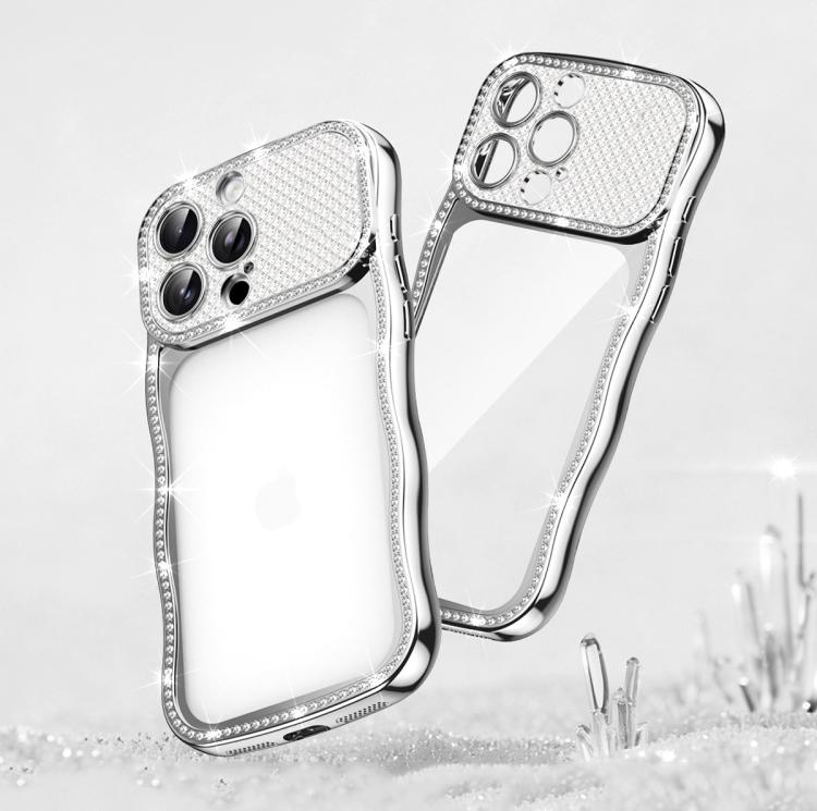 Wave Twisting Star Diamond Shockproof Electroplate TPU Phone Case, For iPhone 17 Pro Max, For iPhone 17 Pro, For iPhone 17, For iPhone 16 Pro Max