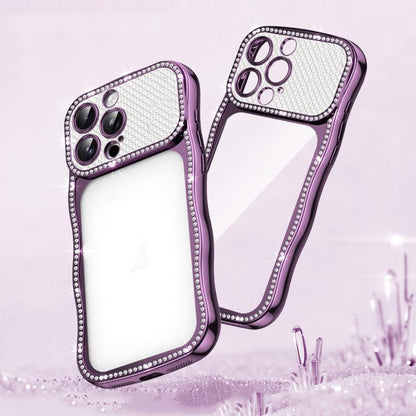 Wave Twisting Star Diamond Shockproof Electroplate TPU Phone Case, For iPhone 17 Pro Max, For iPhone 17 Pro, For iPhone 17, For iPhone 16 Pro Max