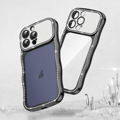 Wave Twisting Star Diamond Shockproof Electroplate TPU Phone Case, For iPhone 17 Pro Max, For iPhone 17 Pro, For iPhone 17, For iPhone 16 Pro Max