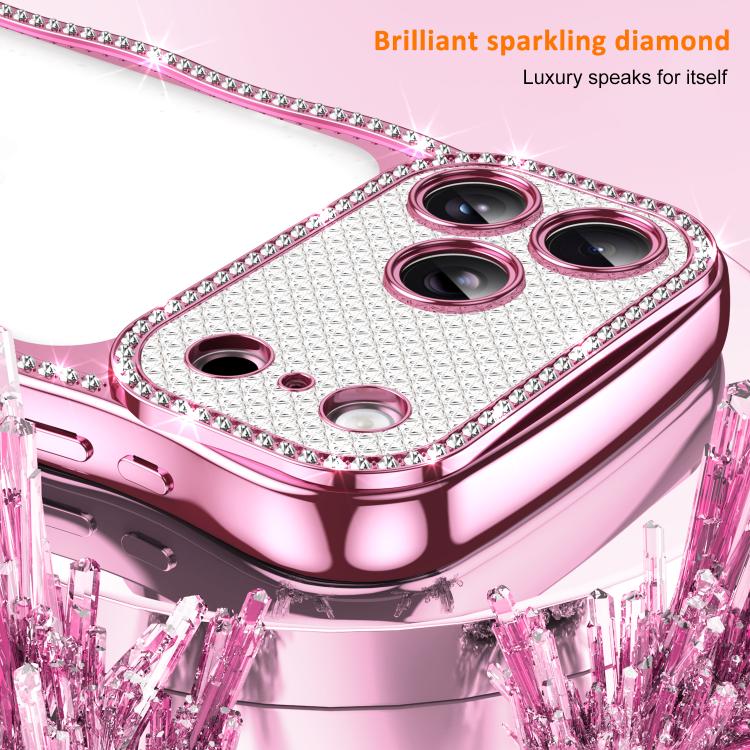 Wave Twisting Star Diamond Shockproof Electroplate TPU Phone Case, For iPhone 16 Pro, For iPhone 16