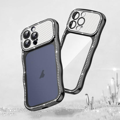 Wave Twisting Star Diamond Shockproof Electroplate TPU Phone Case, For iPhone 16 Pro, For iPhone 16
