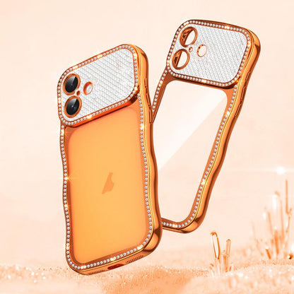 Wave Twisting Star Diamond Shockproof Electroplate TPU Phone Case, For iPhone 16 Pro, For iPhone 16