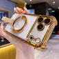 Crystal Shield Ring Holde TPU + Acrylic Magnetic Phone Case, For iPhone 17 Pro Max, For iPhone 17 Pro, For iPhone 17