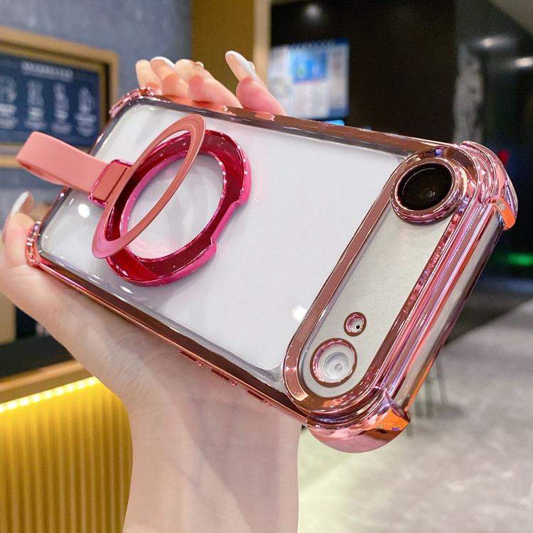 Crystal Shield Ring Holde TPU + Acrylic Magnetic Phone Case, For iPhone Air, For iPhone 16 Pro Max, For iPhone 16 Pro