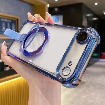 Crystal Shield Ring Holde TPU + Acrylic Magnetic Phone Case, For iPhone Air, For iPhone 16 Pro Max, For iPhone 16 Pro