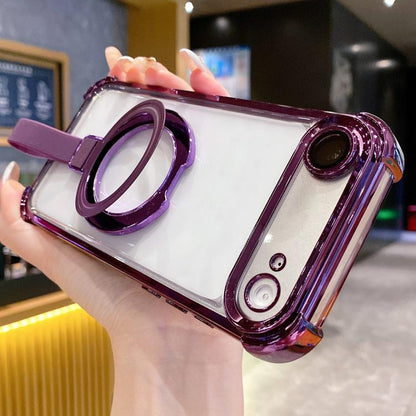 Crystal Shield Ring Holde TPU + Acrylic Magnetic Phone Case, For iPhone Air, For iPhone 16 Pro Max, For iPhone 16 Pro