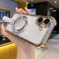 Crystal Shield Ring Holde TPU + Acrylic Magnetic Phone Case, For iPhone 16 Plus, For iPhone 16, For iPhone 15 Pro Max