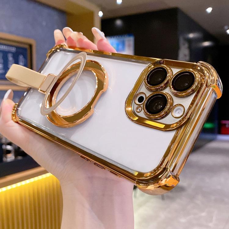 Crystal Shield Ring Holde TPU + Acrylic Magnetic Phone Case, For iPhone 16 Plus, For iPhone 16, For iPhone 15 Pro Max