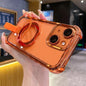 Crystal Shield Ring Holde TPU + Acrylic Magnetic Phone Case, For iPhone 15 Pro, For iPhone 15 Plus, For iPhone 15