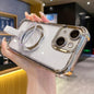 Crystal Shield Ring Holde TPU + Acrylic Magnetic Phone Case, For iPhone 15 Pro, For iPhone 15 Plus, For iPhone 15