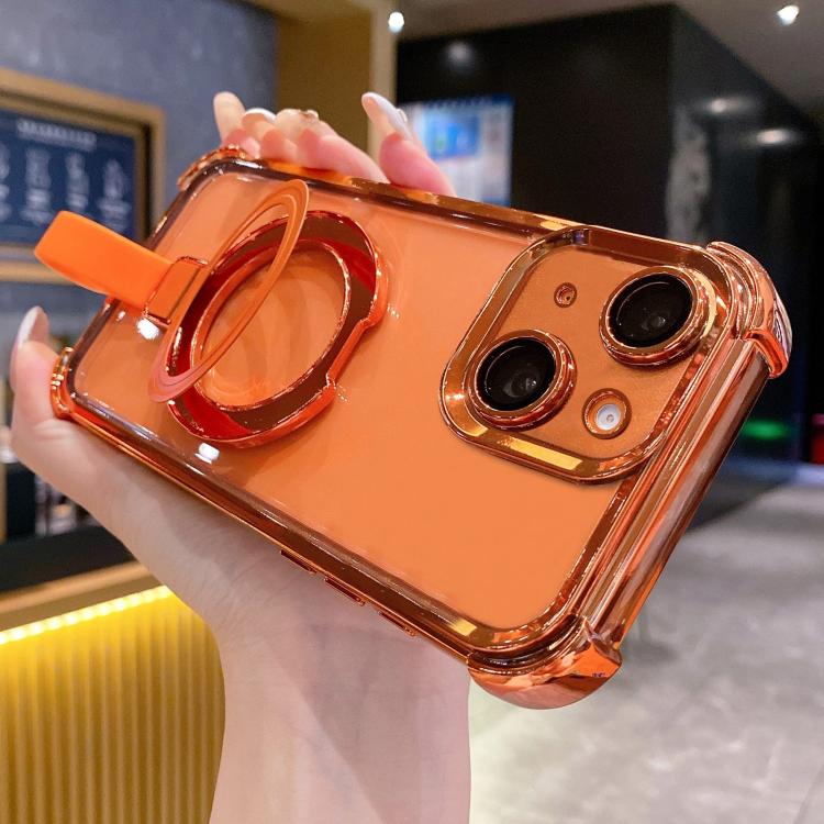 Crystal Shield Ring Holde TPU + Acrylic Magnetic Phone Case, For iPhone 14 Plus, For iPhone 14, For iPhone 14 Pro