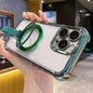 Crystal Shield Ring Holde TPU + Acrylic Magnetic Phone Case, For iPhone 14 Pro Max, For iPhone 13 Pro Max, For iPhone 13 Pro