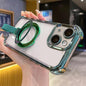 Crystal Shield Ring Holde TPU + Acrylic Magnetic Phone Case, For iPhone 13