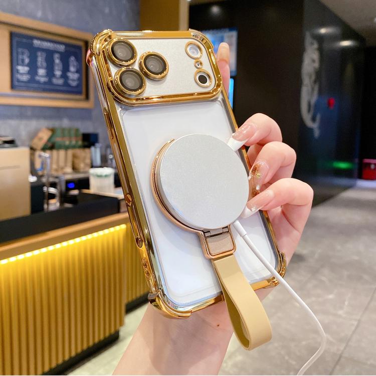 Crystal Shield Ring Holde TPU + Acrylic Magnetic Phone Case, For iPhone 14 Plus, For iPhone 14, For iPhone 14 Pro