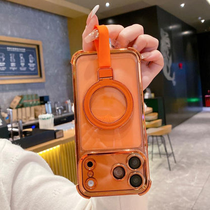 Crystal Shield Ring Holde TPU + Acrylic Magnetic Phone Case, For iPhone 14 Pro Max, For iPhone 13 Pro Max, For iPhone 13 Pro