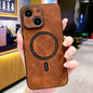 Lambskin Faux Leather Magnetic Phone Case, For iPhone 15, For iPhone 14 Plus, For iPhone 14, For iPhone 14 Pro