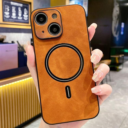 Lambskin Faux Leather Magnetic Phone Case, For iPhone 15, For iPhone 14 Plus, For iPhone 14, For iPhone 14 Pro