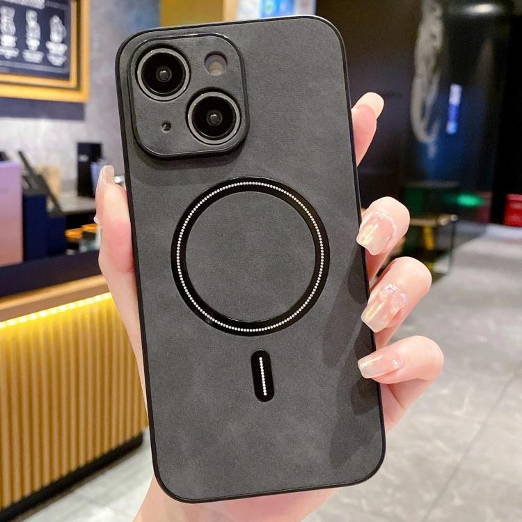 Lambskin Faux Leather Magnetic Phone Case, For iPhone 15, For iPhone 14 Plus, For iPhone 14, For iPhone 14 Pro