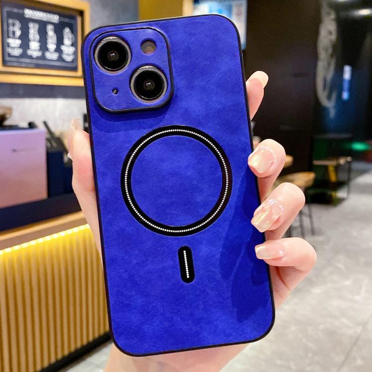 Lambskin Faux Leather Magnetic Phone Case, For iPhone 15, For iPhone 14 Plus, For iPhone 14, For iPhone 14 Pro