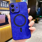 Lambskin Faux Leather Magnetic Phone Case, For iPhone Air, For iPhone 16 Pro Max, For iPhone 16 Pro, For iPhone 16 Plus