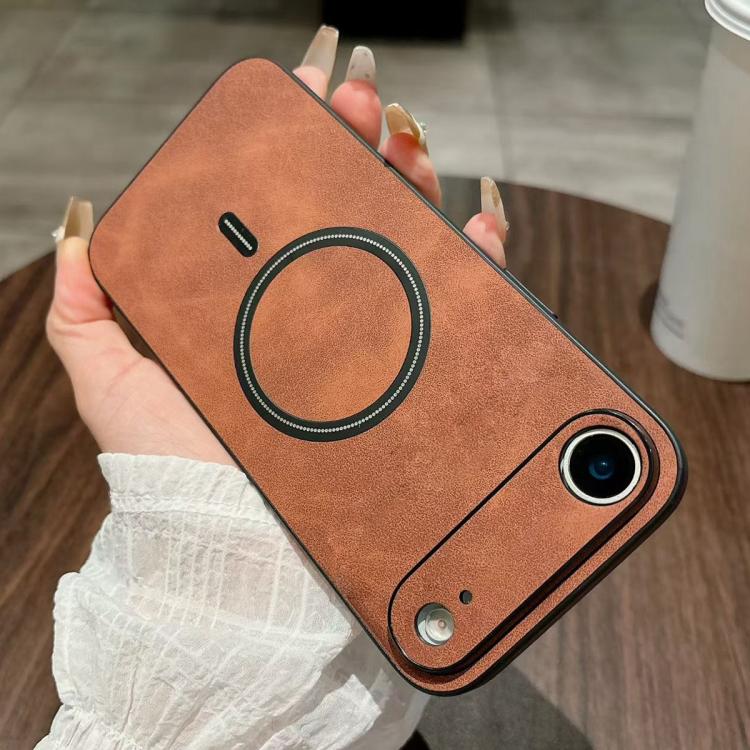 Lambskin Faux Leather Magnetic Phone Case, For iPhone Air, For iPhone 16 Pro Max, For iPhone 16 Pro, For iPhone 16 Plus