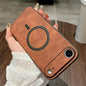 Lambskin Faux Leather Magnetic Phone Case, For iPhone Air, For iPhone 16 Pro Max, For iPhone 16 Pro, For iPhone 16 Plus