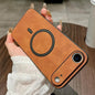 Lambskin Faux Leather Magnetic Phone Case, For iPhone Air, For iPhone 16 Pro Max, For iPhone 16 Pro, For iPhone 16 Plus