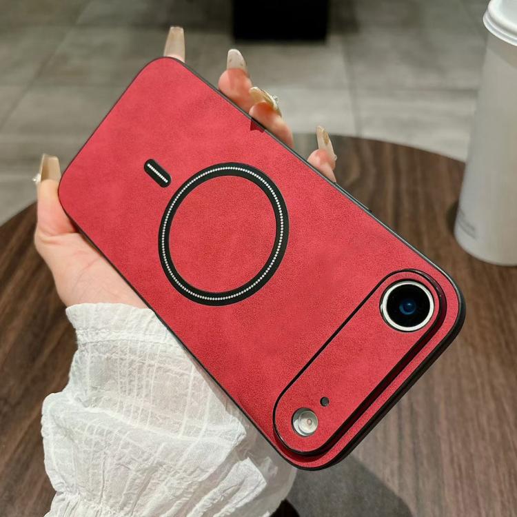 Lambskin Faux Leather Magnetic Phone Case, For iPhone Air, For iPhone 16 Pro Max, For iPhone 16 Pro, For iPhone 16 Plus