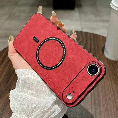 Lambskin Faux Leather Magnetic Phone Case, For iPhone Air, For iPhone 16 Pro Max, For iPhone 16 Pro, For iPhone 16 Plus
