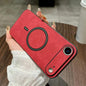 Lambskin Faux Leather Magnetic Phone Case, For iPhone Air, For iPhone 16 Pro Max, For iPhone 16 Pro, For iPhone 16 Plus
