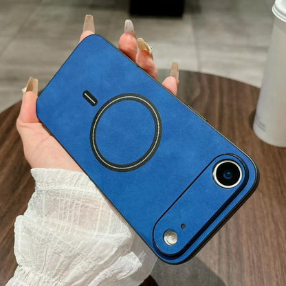 Lambskin Faux Leather Magnetic Phone Case, For iPhone Air, For iPhone 16 Pro Max, For iPhone 16 Pro, For iPhone 16 Plus