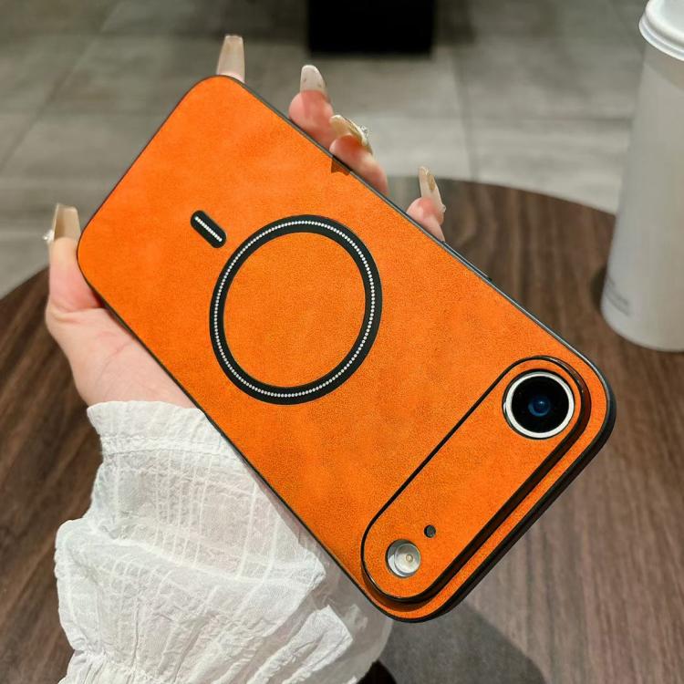 Lambskin Faux Leather Magnetic Phone Case, For iPhone Air, For iPhone 16 Pro Max, For iPhone 16 Pro, For iPhone 16 Plus