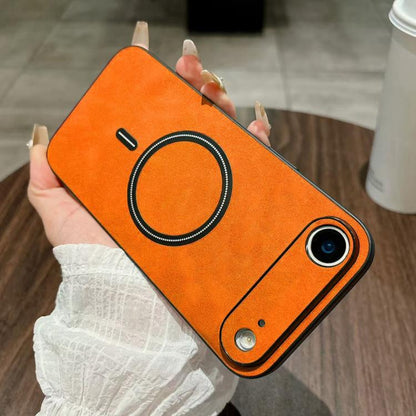 Lambskin Faux Leather Magnetic Phone Case, For iPhone Air, For iPhone 16 Pro Max, For iPhone 16 Pro, For iPhone 16 Plus