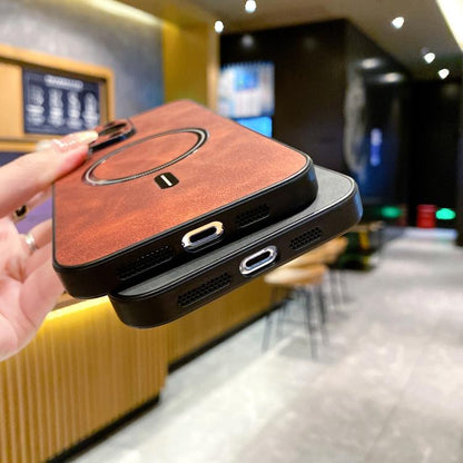 Lambskin Faux Leather Magnetic Phone Case, For iPhone 17e / 16e, For iPhone 17 Pro Max, For iPhone 17 Pro, For iPhone 17