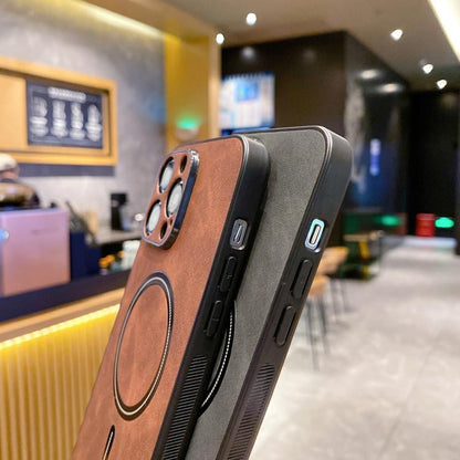 Lambskin Faux Leather Magnetic Phone Case, For iPhone 17e / 16e, For iPhone 17 Pro Max, For iPhone 17 Pro, For iPhone 17