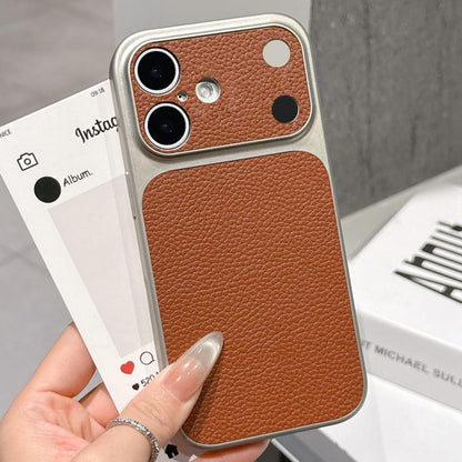 Transforms Into 17 Series Large Window Frosted Lychee Texture Phone Case, For iPhone 16 Pro Max, For iPhone 16 Pro, For iPhone 16 Plus, For iPhone 16