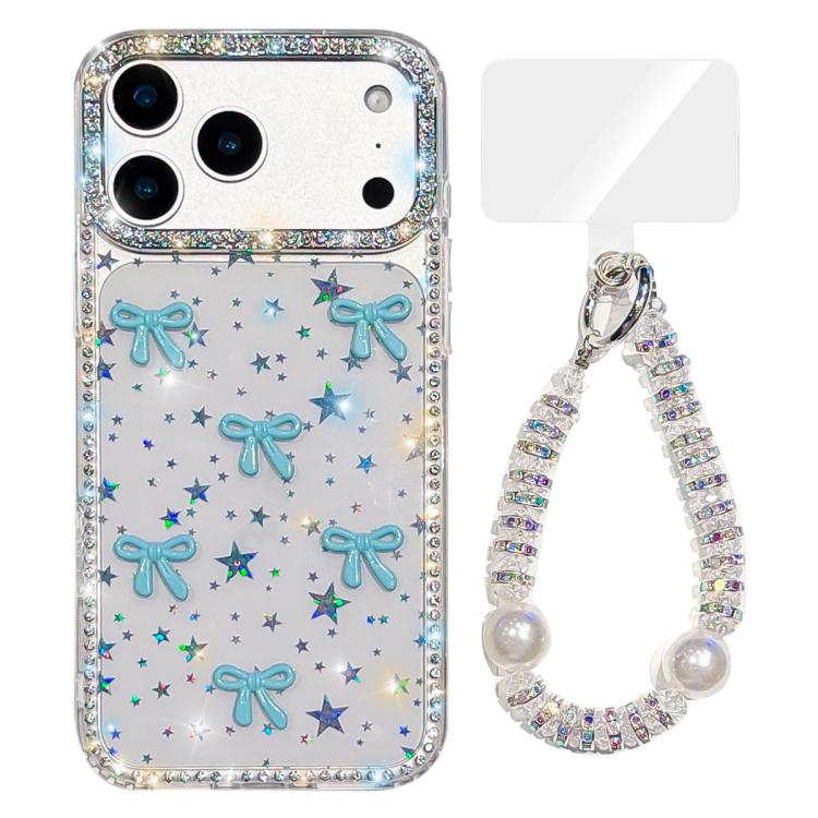 Sparkling IMD Colorful Bow Phone Case with Bracelet, For iPhone 17 Pro Max, For iPhone 17 Pro