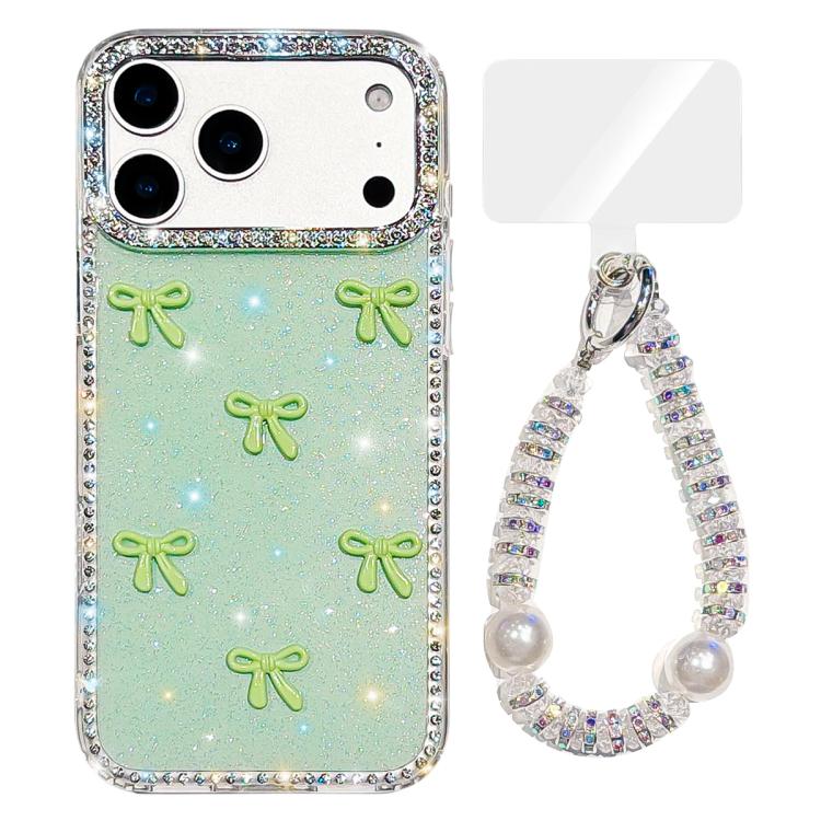 Sparkling IMD Colorful Bow Phone Case with Bracelet, For iPhone 17 Pro Max, For iPhone 17 Pro
