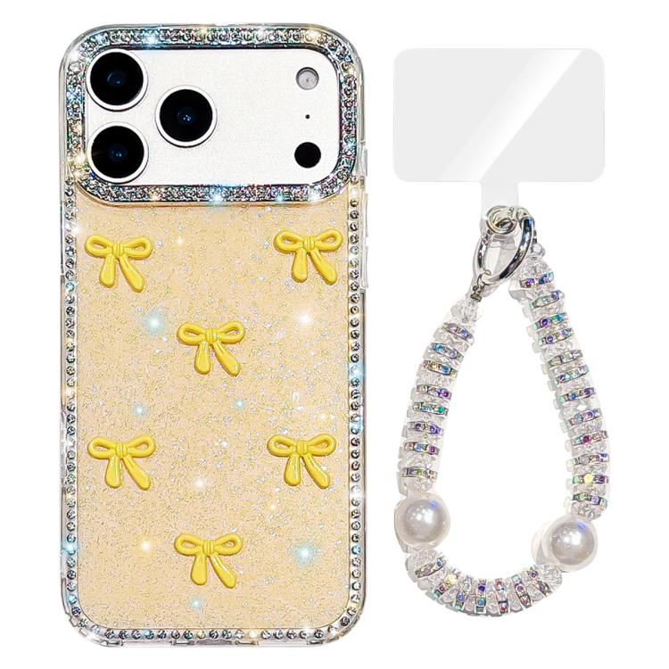 Sparkling IMD Colorful Bow Phone Case with Bracelet, For iPhone 17 Pro Max, For iPhone 17 Pro