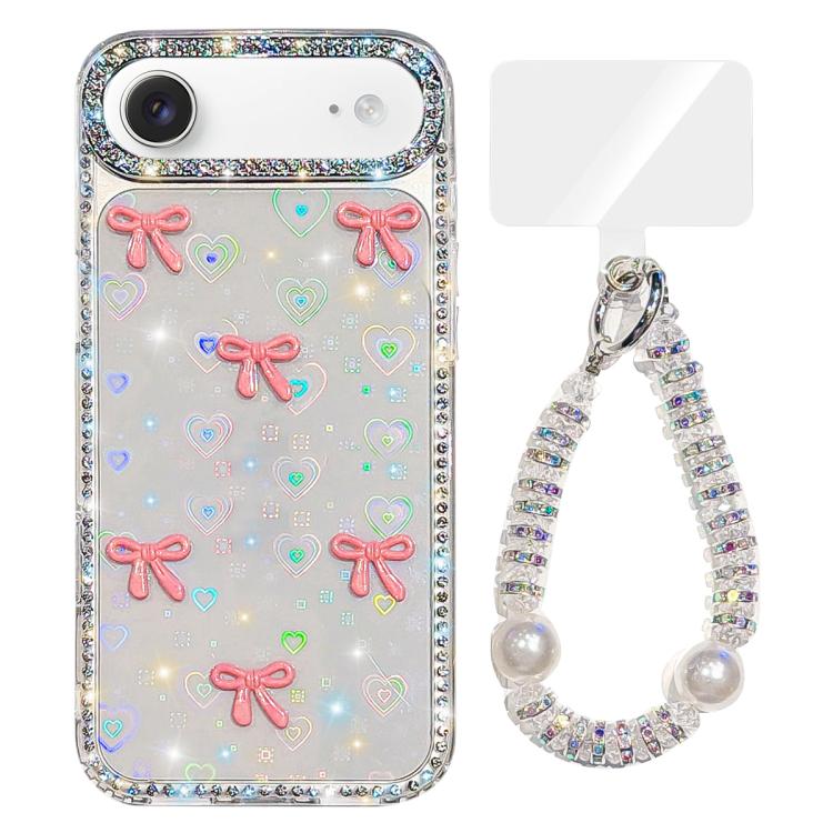 Sparkling IMD Colorful Bow Phone Case with Bracelet, For iPhone 17, For iPhone Air